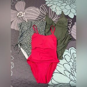 Calvin Klein Collection Red and Green One Piece Swimsuits
